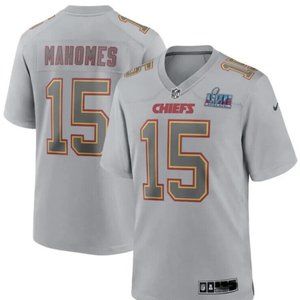 PATRICK MAHOMES #15 NIKE NFL JERSEY KANSAS CITY CHIEFS GREY SUPER BOWL 57